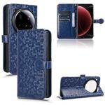 For Xiaomi 15 Ultra Honeycomb Dot Texture Leather Phone Case(Blue)