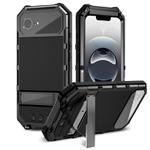 For iPhone 16e R-JUST Life Waterproof Dustproof Shockproof Holder Phone Case(Black)