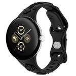 For Google Pixel Watch 3 41mm Laser Engraved Texture Silicone Watch Band(Black)