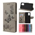 For Samsung Galaxy Note20 Butterflies Embossing Horizontal Flip Leather Case with Holder & Card Slots & Wallet(Grey)