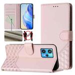 For Realme 9 Pro+ 5G / 9 4G Global Honeycomb Embossing RFID Leather Phone Case(Pink)