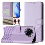 For Realme 11 5G Global / 11x 5G / C67 India Honeycomb Embossing RFID Leather Phone Case(Light Purple)