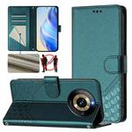 For Realme Narzo 60 Pro Honeycomb Embossing RFID Leather Phone Case(Peacock Green)