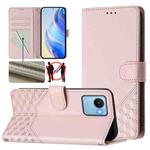 For Realme C30 4G / C30s / Narzo 50i Prime Honeycomb Embossing RFID Leather Phone Case(Pink)