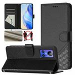 For Realme GT Neo 3 Honeycomb Embossing RFID Leather Phone Case(Black)