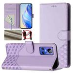 For Realme GT Neo 3 Honeycomb Embossing RFID Leather Phone Case(Light Purple)