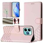 For Realme Note 50 4G Global / C51 / C53 Honeycomb Embossing RFID Leather Phone Case(Pink)