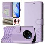 For Realme Narzo 80 Pro / 14 Pro 5G India Honeycomb Embossing RFID Leather Phone Case(Light Purple)
