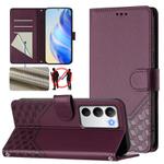 For Realme C71 4G Global Honeycomb Embossing RFID Leather Phone Case(Violet)