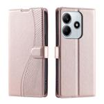 For Redmi Note 14 5G Voltage Ultra-thin Dot Leather Phone Case(Rose Gold)