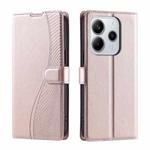 For Redmi Note 14 Pro 4G Global Voltage Ultra-thin Dot Leather Phone Case(Rose Gold)