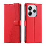For Redmi Note 14 Pro 4G Global Voltage Ultra-thin Dot Leather Phone Case(Red)
