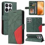 For Xiaomi 14T Pro Dual-color Splicing Flip Leather Phone Case(Green)