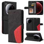 For Xiaomi 15 Ultra 5G Global Dual-color Splicing Flip Leather Phone Case(Black)