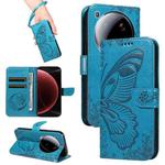 For Xiaomi 15 Ultra 5G Global Swallowtail Butterfly Embossed Leather Phone Case(Blue)