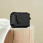 For AirPods 4 Eagle Shockproof Earphone Protective Case with Switch(Black)