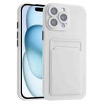 For iPhone 16 Pro Skin Feel Card Contrast Color Button TPU Phone Case(White)