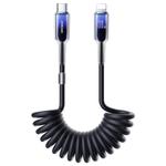 JOYROOM S-A43 30W USB-C / Type-C to 8 Pin Coiled Fast Charging Data Cable, Length:1.5m(Black)