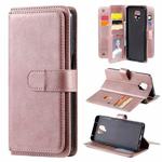 For Xiaomi Redmi Note 9S Multifunctional Magnetic Copper Buckle Horizontal Flip Solid Color Leather Case with 10 Card Slots & Wallet & Holder & Photo Frame(Rose Gold)