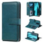 For Xiaomi Redmi Note 8 Pro Multifunctional Magnetic Copper Buckle Horizontal Flip Solid Color Leather Case with 10 Card Slots & Wallet & Holder & Photo Frame(Dark Green)