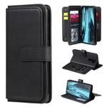 For Xiaomi Redmi Note 8 Pro Multifunctional Magnetic Copper Buckle Horizontal Flip Solid Color Leather Case with 10 Card Slots & Wallet & Holder & Photo Frame(Black)