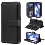 For Xiaomi Mi 10 Lite Multifunctional Magnetic Copper Buckle Horizontal Flip Solid Color Leather Case with 10 Card Slots & Wallet & Holder & Photo Frame(Black)