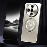 For OPPO Find X7 Rotating Holder Frosted Metal Phone Case(Titanium)