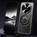 For OPPO Find X8 Pro Rotating Holder Frosted Metal Phone Case(Black)
