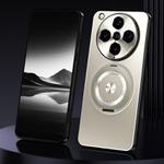 For OPPO Find X8 Pro Rotating Holder Frosted Metal Phone Case(Titanium)