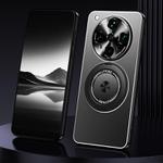 For OPPO Find X8 Ultra Rotating Holder Frosted Metal Phone Case(Black)