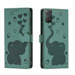 For Redmi Note 11 Pro 4G / 5G Cartoon Elephant Embossed Leather Phone Case(Green)