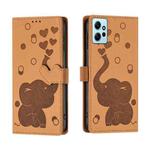 For Redmi Note 12 4G Cartoon Elephant Embossed Leather Phone Case(Yellow)