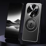 For vivo X100 Rotating Holder Frosted Metal Phone Case(Black)