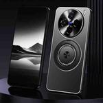 For vivo X200 Rotating Holder Frosted Metal Phone Case(Black)