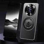 For vivo X200 Pro Rotating Holder Frosted Metal Phone Case(Black)
