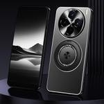 For vivo X200s Rotating Holder Frosted Metal Phone Case(Black)