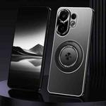 For vivo S30 Rotating Holder Frosted Metal Phone Case(Black)