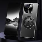 For Redmi K60 Ultra Rotating Holder Frosted Metal Phone Case(Black)