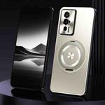 For Redmi K60 Rotating Holder Frosted Metal Phone Case(Titanium)