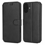 For iPhone 16 Plus Shockproof PU + TPU Leather Phone Case(Black)