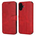 For iPhone 16 Plus Shockproof PU + TPU Leather Phone Case(Red)