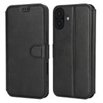 For iPhone 16 Shockproof PU + TPU Leather Phone Case(Black)