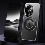 For Honor 300 Rotating Holder Frosted Metal Phone Case(Black)