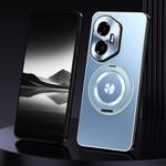 For Honor 300 Rotating Holder Frosted Metal Phone Case(Blue)