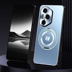 For Honor 300 Pro Rotating Holder Frosted Metal Phone Case(Blue)