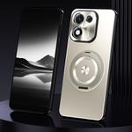 For Honor X70i Rotating Holder Frosted Metal Phone Case(Titanium)