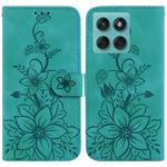 For Motorola Edge 60 Fusion / Edge 5G 2025 Lily Embossed Leather Phone Case(Green)