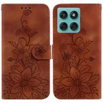 For Motorola Edge 60 Fusion / Edge 5G 2025 Lily Embossed Leather Phone Case(Brown)