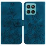For Motorola Edge 60 Fusion / Edge 5G 2025 Lily Embossed Leather Phone Case(Dark Blue)