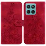 For Motorola Edge 60 Fusion / Edge 5G 2025 Lily Embossed Leather Phone Case(Red)